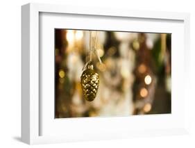 Christmas, Christmas fair, Christmas decoration, cone, golden,-Christine Meder stage-art.de-Framed Photographic Print