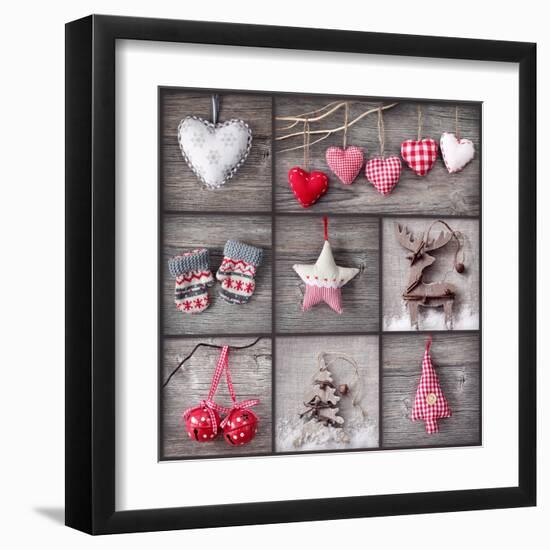 Christmas Collage-egal-Framed Art Print