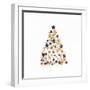 Christmas Composition. Christmas Tree Made of Golden and Black Decorations on White Background. Fla-Flaffy-Framed Photographic Print