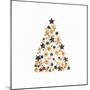 Christmas Composition. Christmas Tree Made of Golden and Black Decorations on White Background. Fla-Flaffy-Mounted Photographic Print