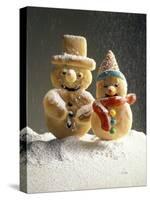 Christmas Cookies in the Shape of Snowmen-null-Stretched Canvas