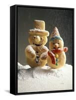 Christmas Cookies in the Shape of Snowmen-null-Framed Stretched Canvas