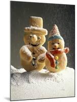 Christmas Cookies in the Shape of Snowmen-null-Mounted Photographic Print