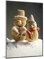Christmas Cookies in the Shape of Snowmen-null-Mounted Photographic Print