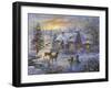 Christmas Cottage-Nicky Boehme-Framed Premium Giclee Print