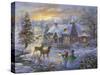 Christmas Cottage-Nicky Boehme-Stretched Canvas
