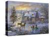 Christmas Cottage-Nicky Boehme-Stretched Canvas