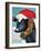 Christmas Cow Vertical-Laurie Korsgaden-Framed Art Print