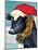 Christmas Cow Vertical-Laurie Korsgaden-Mounted Art Print