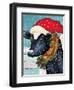 Christmas Cow Vertical-Laurie Korsgaden-Framed Art Print