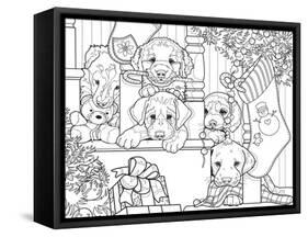 Christmas Cuties 13-Jenny Newland-Framed Stretched Canvas