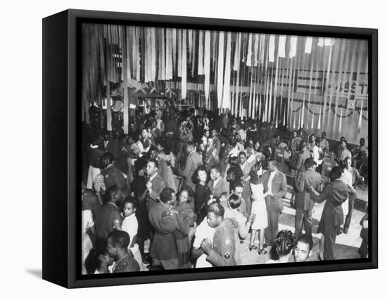 Christmas Dance at the African American Service Club #3-null-Framed Stretched Canvas