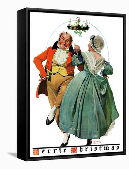 "Christmas Dance" or "Merrie Christmas", December 8,1928-Norman Rockwell-Framed Stretched Canvas