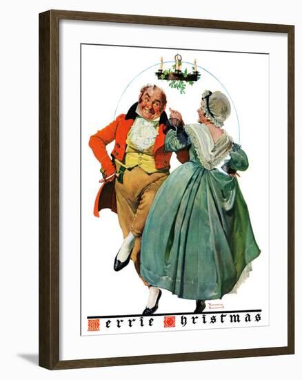 "Christmas Dance" or "Merrie Christmas", December 8,1928-Norman Rockwell-Framed Giclee Print