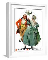 "Christmas Dance" or "Merrie Christmas", December 8,1928-Norman Rockwell-Framed Giclee Print