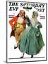 "Christmas Dance" or "Merrie Christmas" Saturday Evening Post Cover, December 8,1928-Norman Rockwell-Mounted Giclee Print