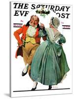 "Christmas Dance" or "Merrie Christmas" Saturday Evening Post Cover, December 8,1928-Norman Rockwell-Stretched Canvas