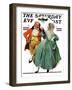 "Christmas Dance" or "Merrie Christmas" Saturday Evening Post Cover, December 8,1928-Norman Rockwell-Framed Giclee Print