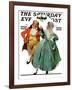 "Christmas Dance" or "Merrie Christmas" Saturday Evening Post Cover, December 8,1928-Norman Rockwell-Framed Giclee Print