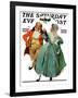 "Christmas Dance" or "Merrie Christmas" Saturday Evening Post Cover, December 8,1928-Norman Rockwell-Framed Giclee Print