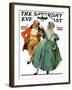 "Christmas Dance" or "Merrie Christmas" Saturday Evening Post Cover, December 8,1928-Norman Rockwell-Framed Giclee Print