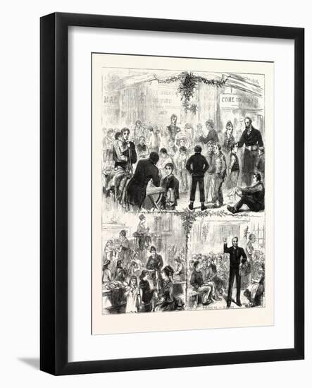 Christmas Day at the Golden Lane Mission: Clothing and Feeding the Ragged Children, 1876-null-Framed Giclee Print
