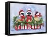 Christmas Day Chickadees-Kathleen Parr McKenna-Framed Stretched Canvas