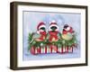 Christmas Day Chickadees-Kathleen Parr McKenna-Framed Art Print