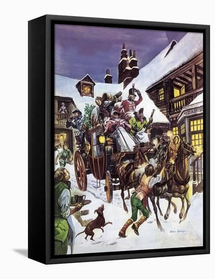 Christmas Day in the 18th Century-Peter Jackson-Framed Stretched Canvas