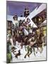 Christmas Day in the 18th Century-Peter Jackson-Mounted Giclee Print