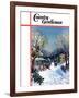 "Christmas Day in the Village," Country Gentleman Cover, December 1, 1938-Walter Baum-Framed Giclee Print