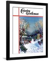 "Christmas Day in the Village," Country Gentleman Cover, December 1, 1938-Walter Baum-Framed Giclee Print