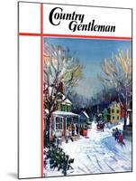 "Christmas Day in the Village," Country Gentleman Cover, December 1, 1938-Walter Baum-Mounted Giclee Print