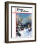 "Christmas Day in the Village," Country Gentleman Cover, December 1, 1938-Walter Baum-Framed Giclee Print