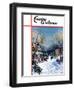 "Christmas Day in the Village," Country Gentleman Cover, December 1, 1938-Walter Baum-Framed Giclee Print