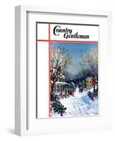 "Christmas Day in the Village," Country Gentleman Cover, December 1, 1938-Walter Baum-Framed Giclee Print