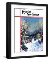 "Christmas Day in the Village," Country Gentleman Cover, December 1, 1938-Walter Baum-Framed Giclee Print