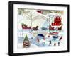 Christmas Day Skating by Old Stone Bridge-Cheryl Bartley-Framed Giclee Print