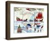 Christmas Day Skating by Old Stone Bridge-Cheryl Bartley-Framed Giclee Print