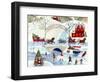 Christmas Day Skating by Old Stone Bridge-Cheryl Bartley-Framed Giclee Print