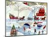 Christmas Day Skating by Old Stone Bridge-Cheryl Bartley-Mounted Giclee Print