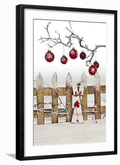 Christmas Decoration and Decoration Fence-Andrea Haase-Framed Photographic Print