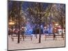 Christmas Decoration at Old Town Square's Park at Twilight, Stare Mesto, Prague, Czech Republic-Richard Nebesky-Mounted Photographic Print