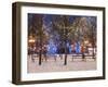 Christmas Decoration at Old Town Square's Park at Twilight, Stare Mesto, Prague, Czech Republic-Richard Nebesky-Framed Photographic Print