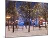 Christmas Decoration at Old Town Square's Park at Twilight, Stare Mesto, Prague, Czech Republic-Richard Nebesky-Mounted Photographic Print