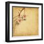 Christmas Decoration Hanging over Old Paper Background-A_nella-Framed Art Print