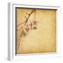 Christmas Decoration Hanging over Old Paper Background-A_nella-Framed Art Print