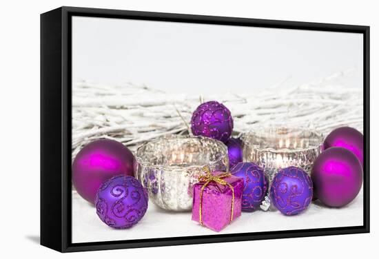 Christmas Decoration Purple Pink Ones-Andrea Haase-Framed Stretched Canvas