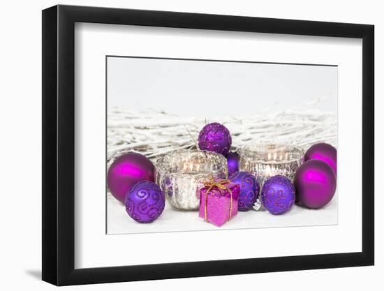 Christmas Decoration Purple Pink Ones-Andrea Haase-Framed Photographic Print