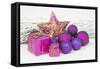 Christmas Decoration Purple Pink Ones-Andrea Haase-Framed Stretched Canvas